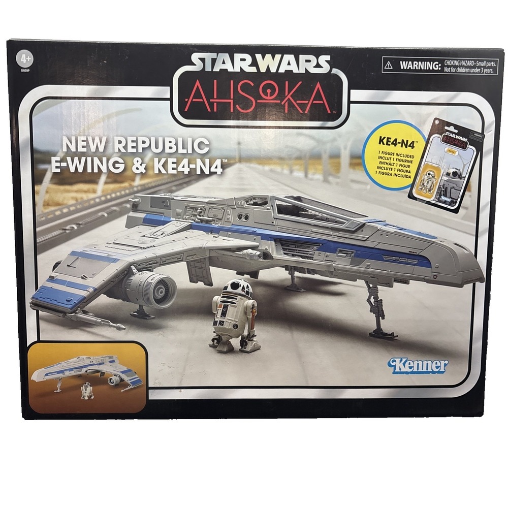 2024 Star Wars Vintage TVC E-WING FIGHTER 3.75" Hasbro Vehicle & KE4-N4 Droid